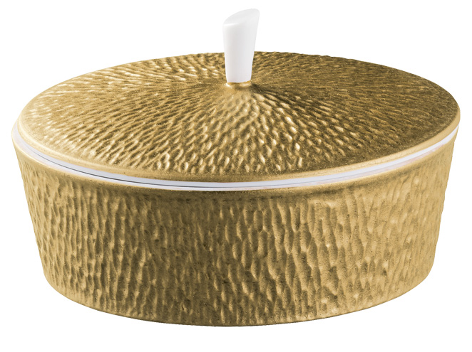 Covered sugar bowl yellow gold - Raynaud